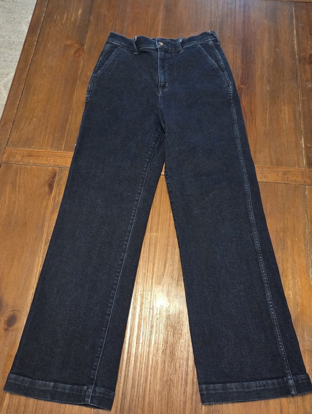 J.Crew High-Rise Wide-Leg Denim Trouser Jeans – Dark Indigo Wash 28